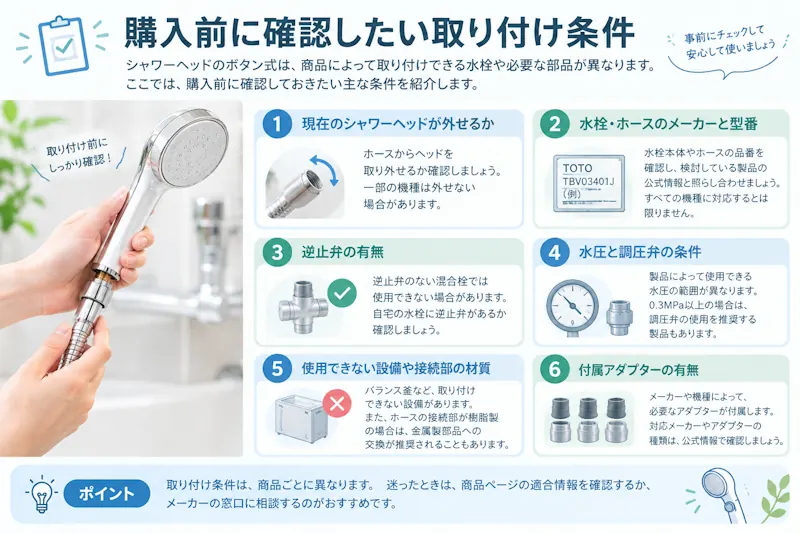 購入前に確認したい取り付け条件